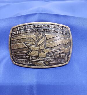 2007 The American Veterans Disabled For Life Memorial Brass Belt Buckle
